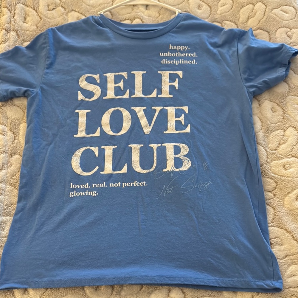 Blue Self Love Club Short Sleeve Tee